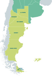 Mapa de la Patagonia Argentina
