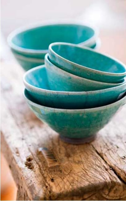 bowl de ceramica color aqua 